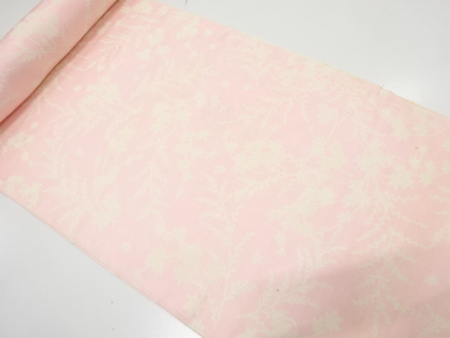 JAPANESE KIMONO / ANTIQUE BOLT FOR JUBAN / SILK / FLORAL PLANTS